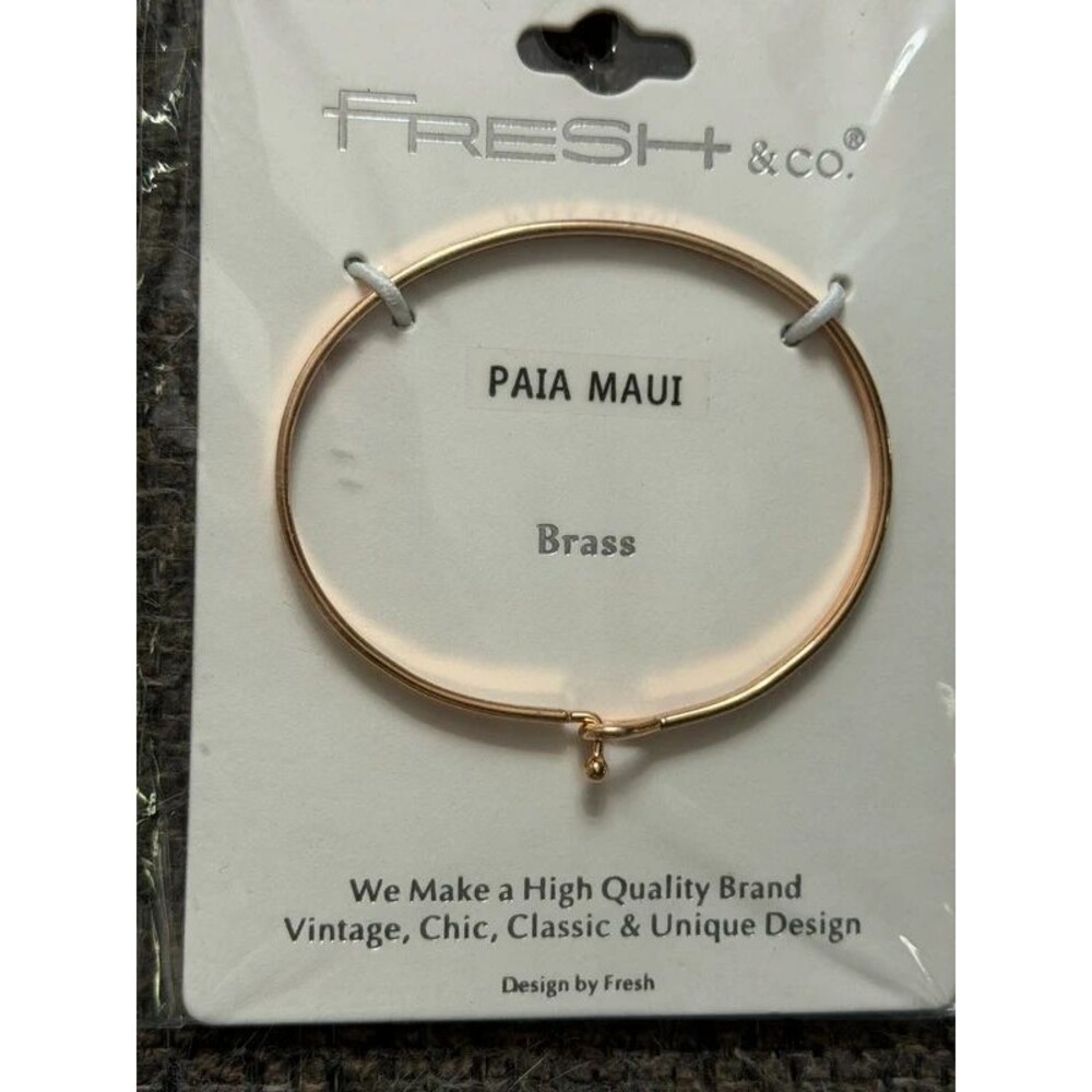 Fresh & Co Brass Paia Maui Stamped Bangle New on Card
